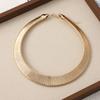 Estilo Metálico Retro Anillo Simple Collar Cadena Hueso de Serpiente Elástica Telescópica Patrón Vertical Versátil Collar Ancho Elástico