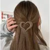 Grampo de Cabelo Minimalista Estilo Coreano Bico de Pato para Mulheres, Presilha Lateral de Alta Qualidade para a Parte de Trás da Cabeça, Presilha Versátil com Letra Grande, Acessório de Cabelo Elegante