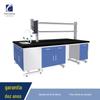 Bancada de teste de aço e madeira, bancada de teste central toda em aço, bancada de laboratório, console de laboratório, mesa de exaustor