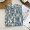 Pantalones de pierna ancha con teñido de tinta de verano finos para mujer, corte recto y estilizado, cintura alta, estrechos, de seda helada, casuales para caminar