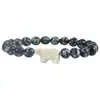 Artículo Popular Transfronterizo: Pulsera elástica de Tortuga, Elefante, Tiburón con Cuentas de Piedra Natural Pulsera de Piedra Animal