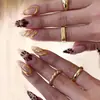 Caixa com 24 Peças de Conjunto de Adesivos para Unhas Artesanais Populares Transfronteiriços em Formato de Amêndoa com Gradiente, Unhas Postiças Curtas, Produto Acabado