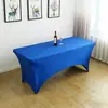 Fabricante Direto Poliéster Cor Sólida Elástico Capa de Mesa para Bar de Coquetéis Decoração de Banquete de Casamento Capa de Mesa de 6 pés em Estoque para Exportação