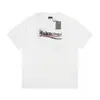 Camiseta de Verano Cruzada Bale25Ss Nuevo Estilo 260g Algodón Peinado Puro Hilo Doble Logo Impreso Lujo Accesible para Hombre y Mujer Manga Corta