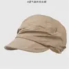 Gorra de Pato Retro Japonesa, Sombrero de Lino para Mujer, Hace que la Cara Parezca Más Pequeña, Sombrero para Adultos, Ligero, Visera Curva, Transpirable, Sombrero de Equitación Ajustable