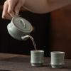 Azul Cielo Como un Lago, Taza de Gres sin Esmalte con Patrón de Bambú para Uso Personal en Casa, Taza Maestra de Juego de Té Kung Fu, Taza de Degustación Estilo Chino