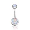 Cross-border exclusivo Amazon aço inoxidável G23 titânio aço umbigo anel duplo diamante umbigo prego F136 umbigo joias corpo