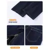 Calça Jeans Reta Azul Escuro para Mulheres, Novo Estilo Primavera e Outono 2025, Cintura Alta Petite, Emagrecimento, Calça Larga Casual Solta