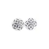 Pendientes de Plata S925 Estilo Chino Nuevo Retro Flor de Begonia de Cuatro Hojas para Mujer Mate Simple Artístico Elegante Adornos Redondos de Flor de Cuatro Pétalos