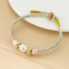 Nalan Plata Pura 999 Cordón de Colores Cordón de Tirar Pulsera de Cordón de Colores Estilo Fresco Dulce Lindo Pulsera de Estudiante de Moda S8685
