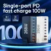 Comércio Exterior Suprimento Transfronteiriço 800W Carregamento de Viagem Plugue de Carregamento de Mesa Multi-Porta Adaptador Carregador Rápido de Nitreto de Gálio Pd