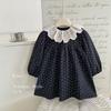 Vestido para Niñas 2026 Otoño Nuevo Vestido Floral Retro Vestido de Princesa a la Moda con Encaje y Cuello de Muñeca para Niños
