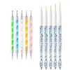 Bestseller transfronterizo: Set de 5 bolígrafos de madera natural para punteado, set de 5 bolígrafos de doble punta para punteado de cuentas, bolígrafo de punteado, bolígrafo de silicona, set de 10 bolígrafos para decoración de uñas