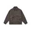 Marca de Tendencia Retro Americana Chaqueta de Cuero para Hombre 2025 Primavera y Otoño Nuevo Estilo Cuello Solapa Corte Holgado Estilo Piloto Genial