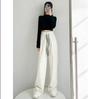 Pantalones de Pana de Alta Calidad de Pierna Ancha para Mujer, Novedad Primavera y Otoño, Cintura Alta, Adelgazantes, Casuales, Holgados, Rectos, Pantalones de Pana de Moda