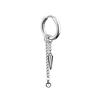 Aretes Premium de Cadena con Borla de Estilo Coreano, Aretes de Barra Redonda para Hombre, Aros de Acero de Titanio, Clips para Orejas sin Perforación, Fábrica en Stock