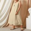 Vestido largo informal sin mangas de color sólido de moda AliExpress para primavera y verano, nueva estación independiente transfronteriza entre Europa y Estados Unidos 2024