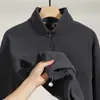 Artículo popular de comercio exterior: Sudadera de forro polar de doble cara de 300 g con cuello alto y media cremallera para hombre y mujer, corte holgado, marca de moda, chaqueta con forro de forro polar de fábrica