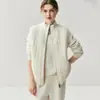 Outono/Inverno 2026 Novo Versátil Colete Xadrez com Zíper Suéter de Cashmere Xadrez Malha Suéter Malha Feminina
