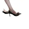 2025 Novo Outono e Inverno Maomao Salto Alto Preto Feminino Bico Fino Sexy Elegante Irmã Real Salto Fino Não Cansa os Pés