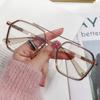 Óculos de miopia com armação transparente e anti-luz azul, unissex, retrô, com lentes planas, estilo Internet Celebrity Tr90