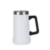 Taza de Cerveza Brasileña Transfronteriza de 24 oz, Gran Capacidad, Asa Portátil, Taza de Acero Inoxidable 304, Doble Pared, Aislada al Vacío