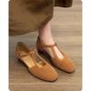Versión de Cuero Suave ~ Sandalias Romanas Retro con Trenzado y Calados para Mujer, Verano Literarias y Artísticas para Combinar con Faldas, Sandalias Versátiles con Puntera