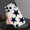 Funda de Teléfono Azul Marino de Cinco Puntas Más Vendida en Tiktok para Apple 18 Pro Max, Funda Protectora Mate Súper Popular No Repetitiva