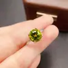 Anillo Peridoto Natural Transfronterizo de Amazon Plata S925 Piedra Principal 10*10 Joyería de Lujo Venta Directa de Fábrica