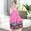 Camisón con Tirantes para Mujer Algodón Seda Verano Delgado Talla Grande Encaje Sexy Falda Midi Floral Algodón Seda Vestido de Pijama Estilo Perezoso