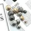 Moda britânica Vintage Cobre Couro Botão Casaco Casaco de lã Camisola Botão de Metal Novo Botão de Couro de Cobre