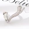 Super Flash leopardo feito à mão micro-incrustado completo diamante prata agulha orelha pinos orelha osso clipe one-piece brincos de uma peça Brincos de luxo de alta qualidade da luz feminina