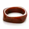 Pulsera de resina con degradado marrón europea y americana transfronteriza para mujer, brazalete curvo, anillo de amistad, joyería de alta gama de moda al por mayor