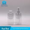 Garrafa plástica octogonal plana quadrada 100ml PET água desinfetante loção sem álcool gel de álcool frasco flip borboleta