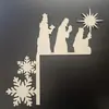 Decoración de Pared Navideña Nueva para Amazon Transfronterizo Colgante de Puerta Esquina de Puerta Jesús de Navidad Llegó a Casa Decoración