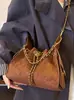 Bolso tipo cubo con cordón de patrón de rombos para mujer, bolsa de mano grande para la ciudad, versátil de lujo ligero para llevar en el hombro, cruzado y de mano