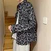 Jaqueta Jeans Paisley Tendência para Primavera e Outono, Casual Moderno Novo Estilo Coreano, Camisa Elegante e Versátil de Manga Longa