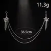 Cadena Corporal de Cinco Puntas con Borla y Cadena de Leche Moda Europea y Americana Multicapa con Pedrería Cadena para el Pecho Cadena Corporal Femenina