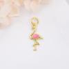 Collar colgante de cisne mini con baño de cobre color oro real de 18 quilates, esmalte de gota, personalizado, de nicho, para mujer, para accesorios de joyería DIY