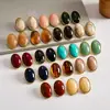 Aretes Ovalados de Acrílico con Degradado Transfronterizos Europeos y Americanos Pendientes de Moda Estilo Retro Joyería de Oreja Simple Versátil para Mujeres Sensación de Alta Gama