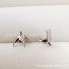 Joyería de Moda Aleación de Titanio G23 Engaste de Garras Base Vacía Cuatro Garras Rosca Interna Inserto Pin Pendiente en Blanco Configuración de Zirconia