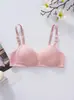 Sujetador de Algodón Puro para Niñas, Cómodo y Transpirable, Lencería sin Aros, Sujetador Push-Up Fino Sin Costuras para Estudiante Chica de Pecho Pequeño