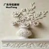 Vaso de gesso estilo europeu com mural em alto-relevo para parede do hall de entrada, painel de parede decorativo com relevo floral tridimensional, feito sob medida