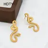 Europa y Estados Unidos transfronterizos estilo ins diseño creativo sentido pendientes de serpiente acero inoxidable chapado en oro de 18k atmósfera alta gama pendientes