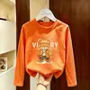 Camiseta Infantil de Algodão Puro com Gola Redonda e Manga Longa para Primavera e Outono, Solta e Estilosa para Meninos Mais Velhos, Top Versátil com Estampa de Desenho Animado