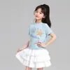 Tutu Elefantinho Roupa Infantil Meninas Camiseta Manga Curta 2026 Verão Novo Infantil Super Bonito Fino Top Manga Curta