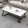 Nova Mesa de Centro de Ardósia para Apartamentos Pequenos, Adequada para Uso Doméstico na Sala de Estar ou Unidade de Aluguel, Estilo Moderno Simples, Conjunto de Mesa de Centro Levemente Luxuoso Tendência para Varanda