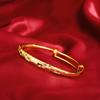 Pulsera de boda de empuje y tiro con dragón y fénix antiguos chapada en 24k, pulsera de boda de lluvia de meteoros estrellada, pulsera abierta para novia