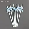 Fábrica en stock al por mayor paja de papel con lazo creativo decoración de fiesta mesa de postres vestido de cumpleaños tapón de botella de pudín enchufable