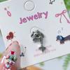 Nuevos Aretes de Dibujos Animados de Kt Oreja de Gato Hueso Uñas Lindos Goteo de Aceite Kawaii Aretes Acero de Titanio Modernos Elegantes